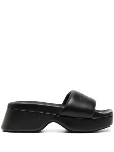 Shop Alexander Wang Float Slide Shoes In Black