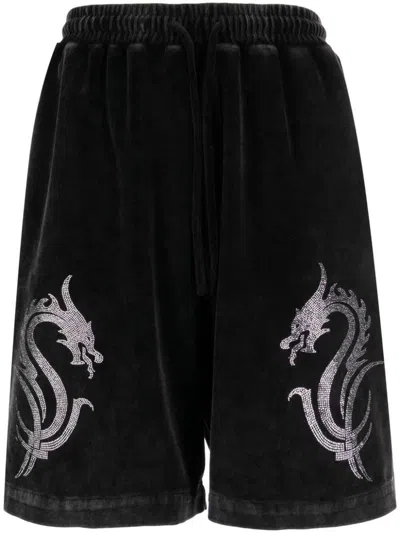 Shop Alexander Wang Rhinestone Dragon Boxer Shorts Clothing In Black