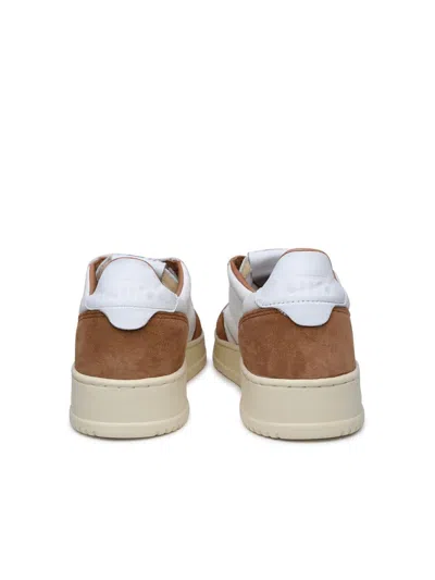 Shop Autry 'medalist' Sneakers In Goat Leather And White Suede