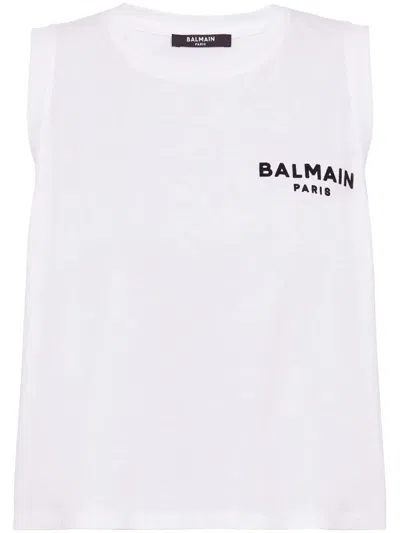 Shop Balmain Logo Dinghy Clothing In White