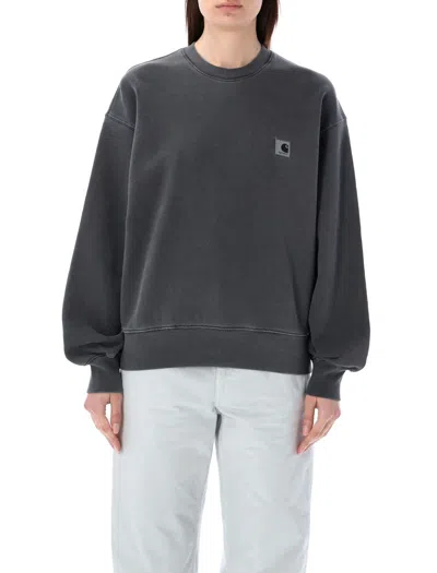 Shop Carhartt Wip Nelson Sweatshirt In Charcoal Black