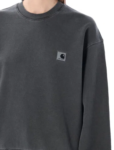 Shop Carhartt Wip Nelson Sweatshirt In Charcoal Black
