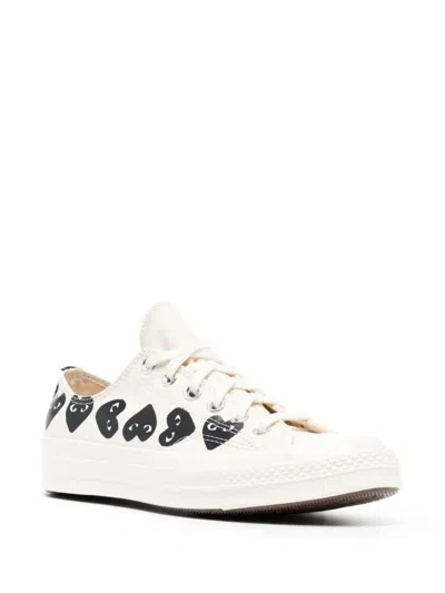 Comme Des Garçons Play X Converse Multi Hearts-print Low-top Sneakers In White