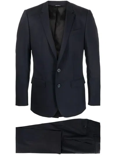 Dolce & Gabbana Single-breasted Virgin-wool Suit In Blue