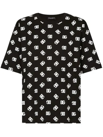 Shop Dolce & Gabbana Dg Monogram T-shirt Clothing In Black