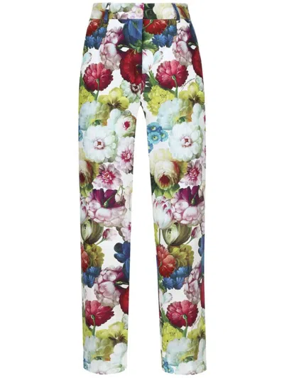 Shop Dolce & Gabbana Floral Pants Clothing In Multicolour