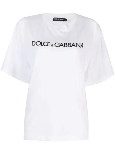 Shop Dolce & Gabbana Logo T-shirt Clothing In White