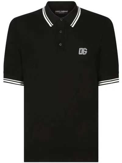 Shop Dolce & Gabbana Polo With Logo Clothing In Black