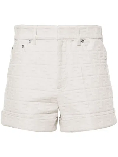 Shop Fendi Ff Denim Shorts Clothing In White