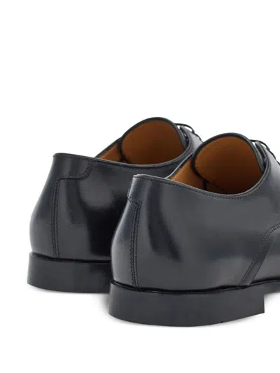 Ferragamo Lace-up Leather Derby Shoes In Black