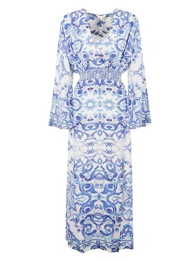Shop Inoa Dresses In Blu/white
