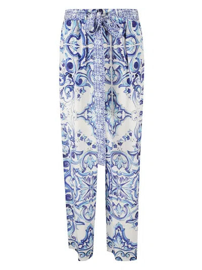 Shop Inoa Trousers In Blu/white