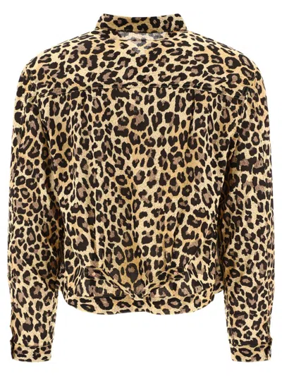 Shop Kapital "gauze Leopard Print" Shirt In Beige