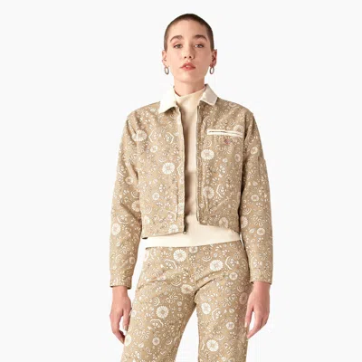 Shop Dickies Women's Ellis Floral Duck Canvas Jacket In Gold