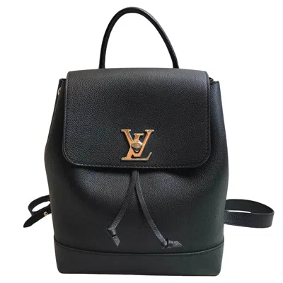 Pre-owned Louis Vuitton Lockme Leather Backpack Bag () In Black