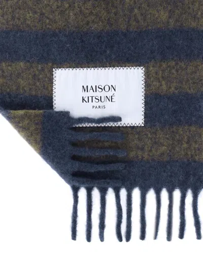 Shop Maison Kitsuné Maison Kitsune' Scarfs In Blue