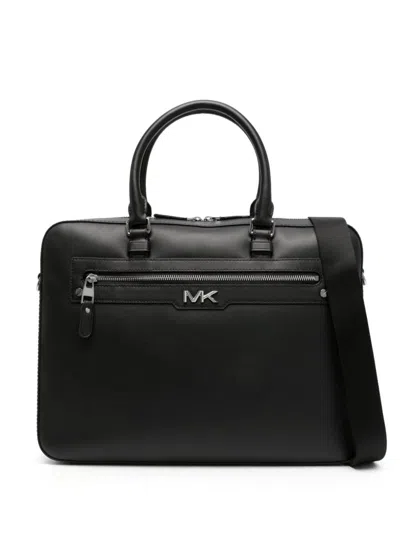 Shop Michael Kors Large Front Zipper Briefcase Bags In Black