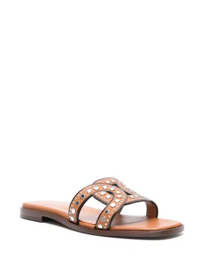 Shop Tod's Kate Sliders Shoes In Brown