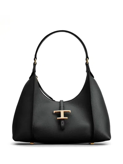 Shop Tod's Timeless T Shoulder  Bags In Black