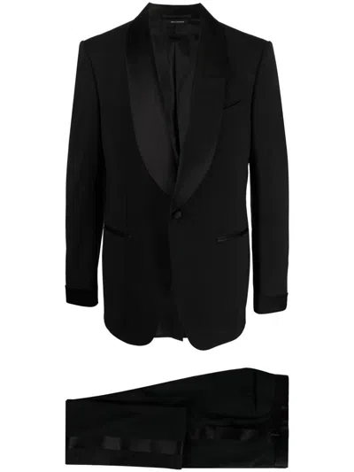Shop Tom Ford Single-breasted Suit Clothing In Black
