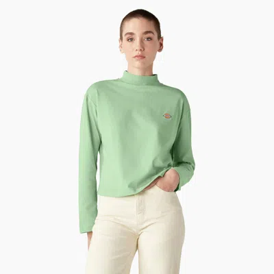 Shop Dickies Women's Mapleton High Neck Long Sleeve T-shirt In Green