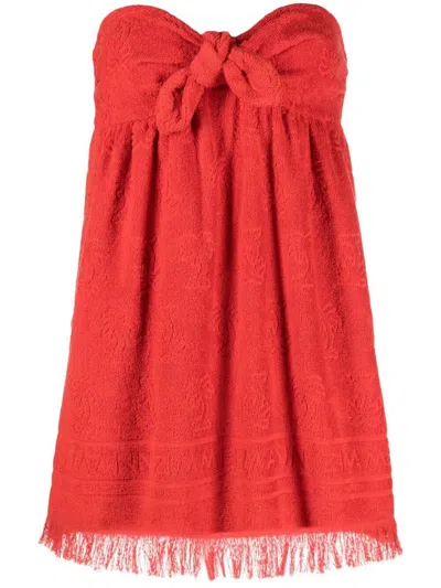 Shop Zimmermann Terry Mini Dress Clothing In Red