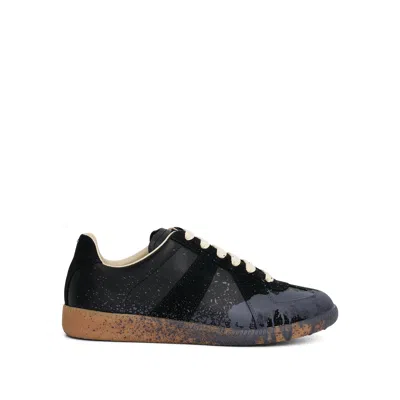 Maison Margiela Woman Sneakers Charcoal Size 7 Leather In Black