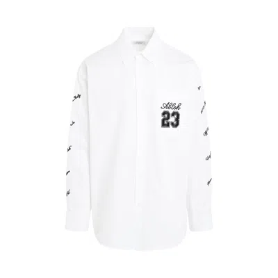 Shop Off-white 23 Logo Veavy Cotton Overshirt