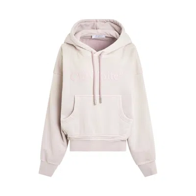 Off-white Maxi Hoodie Laundry With Logo And Patch Pocket