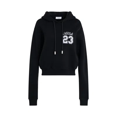 Shop Off-white Ow 23 Embroidered Cropped Hoodie