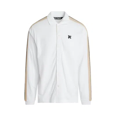 Shop Palm Angels Monogram Track Long Sleeve Polo