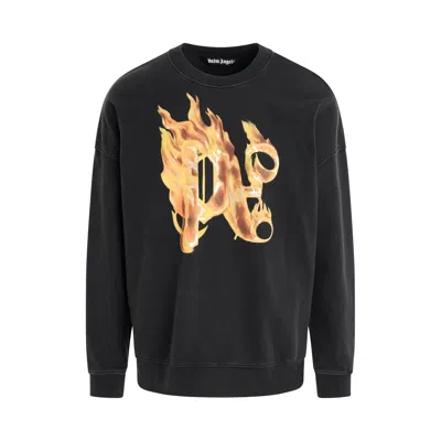 Shop Palm Angels Burning Monogram Sweatshirt