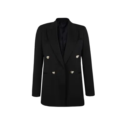 Lanvin Double-breasted Black Wool Jacket In Black