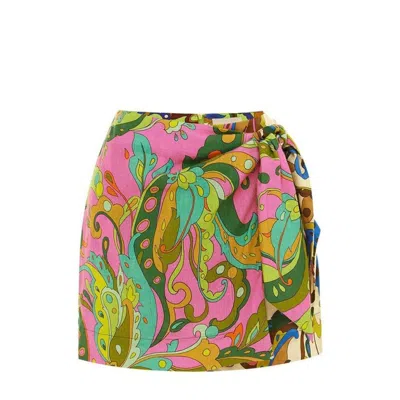 Shop Alemais Alémais Skirts In Green/pink