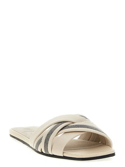 Shop Brunello Cucinelli 'monile' Sandals In White