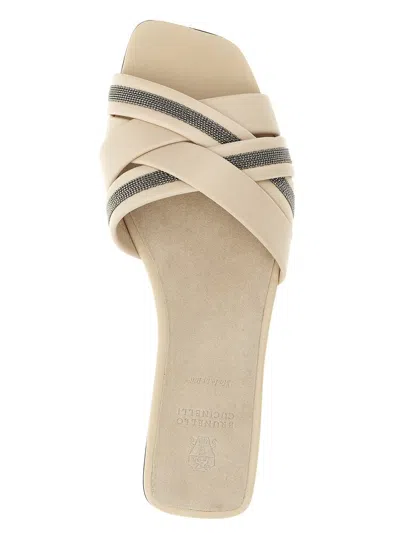 Shop Brunello Cucinelli 'monile' Sandals In White