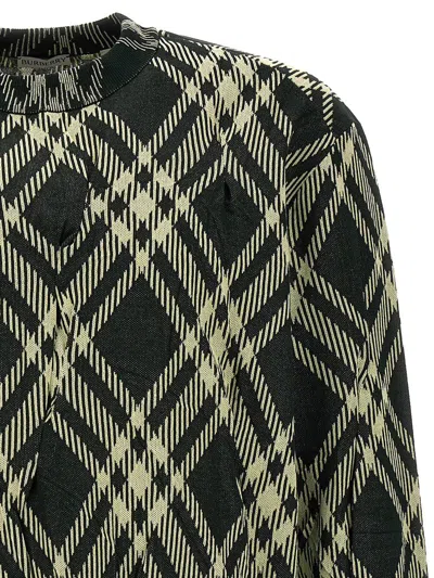 Burberry Check Cotton-blend Sweater In Green