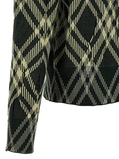 Burberry Check Cotton-blend Sweater In Green