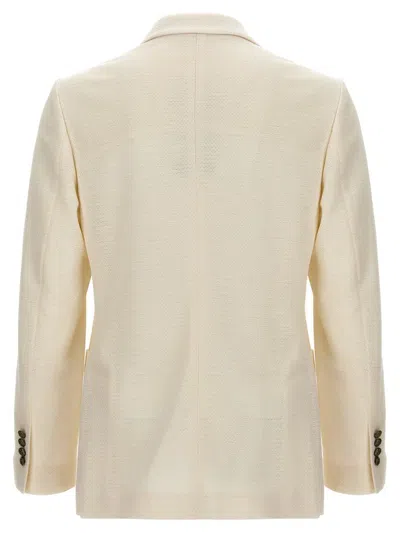 Shop Circolo 1901 Double-breasted Blazer In White