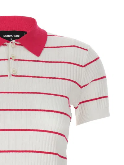 Dsquared2 Two-tone Striped Polo In Multicolor