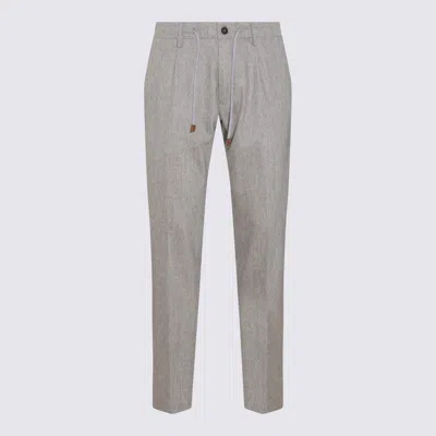 Shop Eleventy Grey Wool Blend Trousers