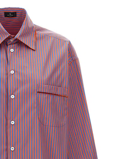 Shop Etro Striped Shirt In Multicolor