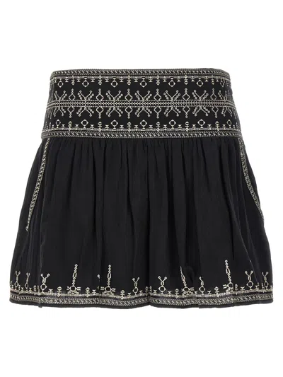 Shop Isabel Marant Étoile 'picadilia' Skirt In White/black