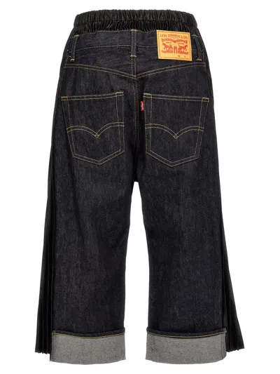 Shop Junya Watanabe X Levi's Pleated Insert Jeans In Blue