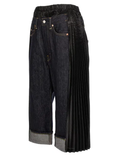 Shop Junya Watanabe X Levi's Pleated Insert Jeans In Blue
