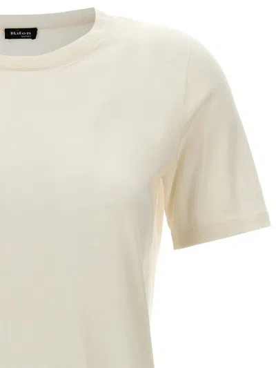 Kiton Knitted Cashmere-silk T-shirt In White