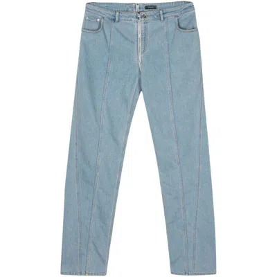 Shop Mugler Pants In Blue