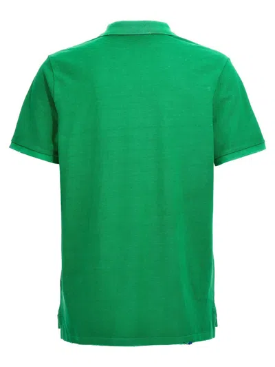 Shop Polo Ralph Lauren Logo Embroidery Polo Shirt In Green