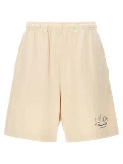 Shop Sporty And Rich Sporty & Rich 'prince Health Gym' Shorts In Beige
