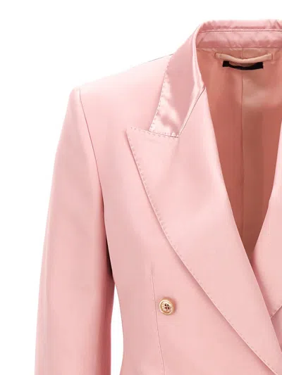 Tom Ford Double-breasted Design Tailored Jacket In Pink